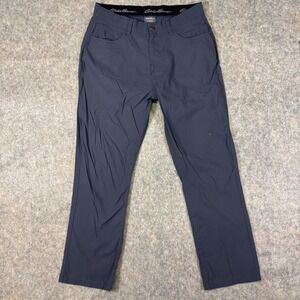 Eddie Bauer Mens 36x30 Straight Leg Casual Performance Pants Dark Gray Stretch